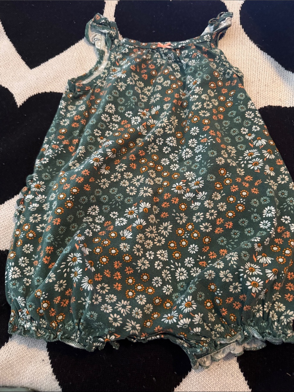 Green Floral Baby Romper